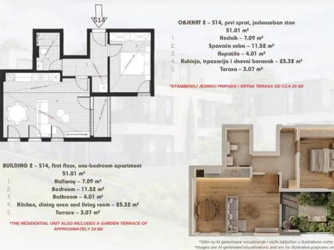 Sale, one bedroom apartment, 51m², Dobrota, Kotor - image 5