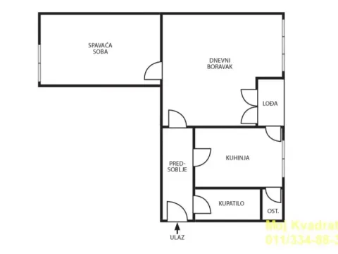 Sale, two bedroom apartment, 50m², Severni Bulevar, Zvezdara Sve Podlokacije - image 14