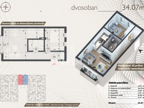 Prodaja, jednosoban stan, 34m², Ledine, Beograd - image 4