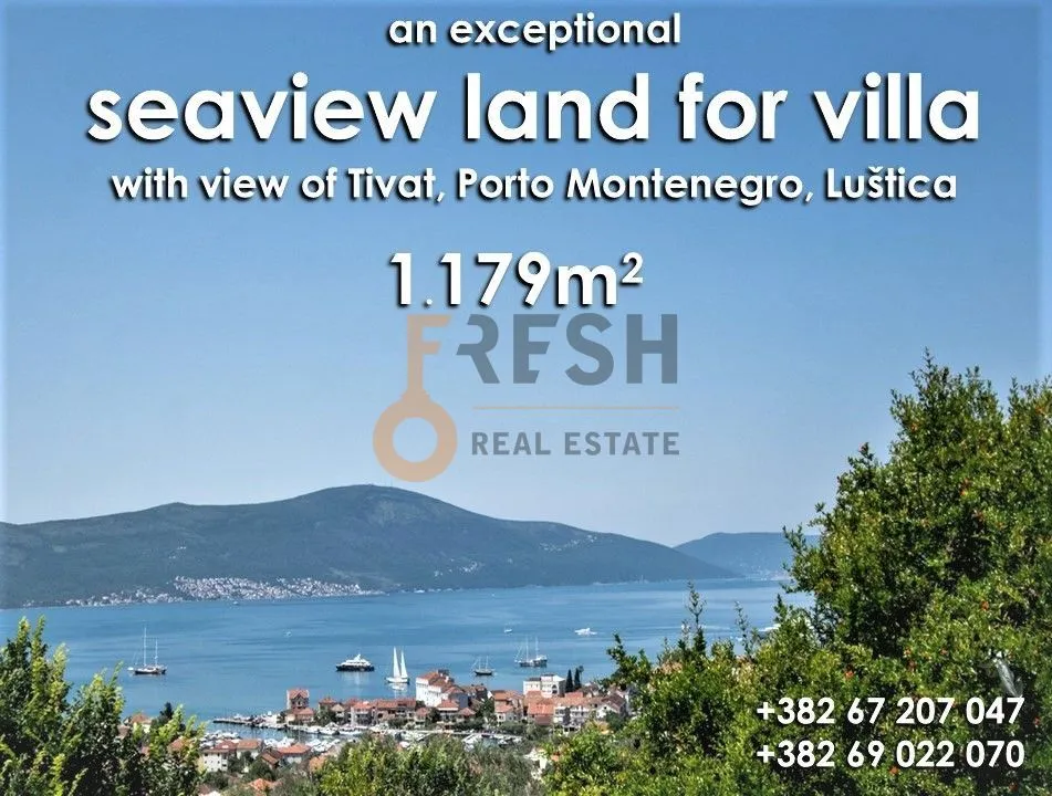 Prodaja, plac, 1179m², Tivat, Crna Gora