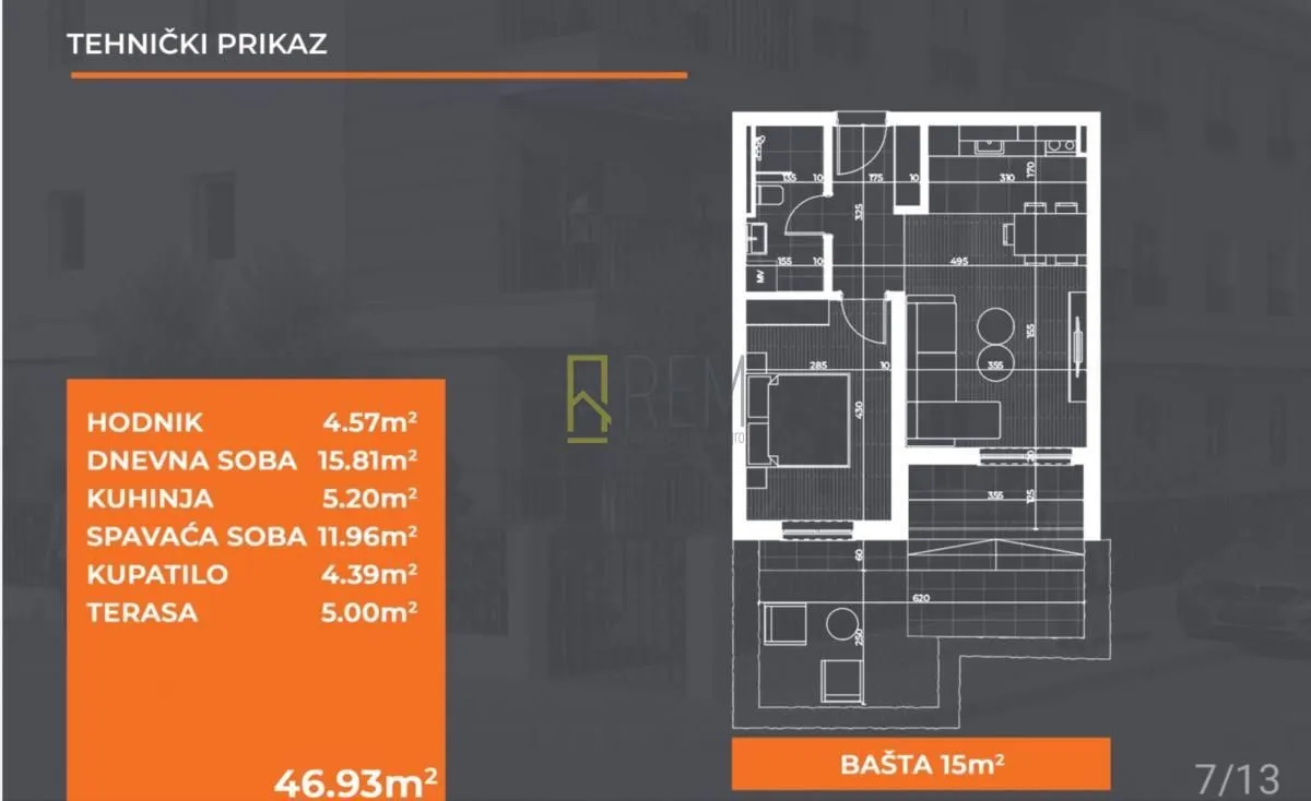 Prodaja, jednosoban stan, 47m², Donja Gorica, Podgorica