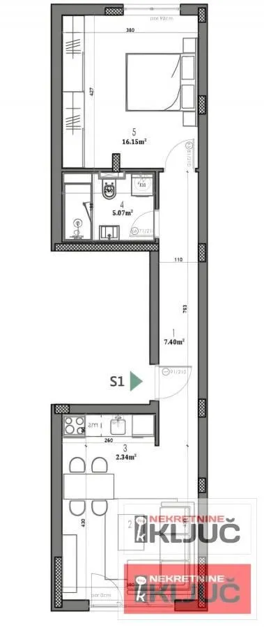 Sale, two bedroom apartment, 46m², Telep, Novi Sad Sve Podlokacije