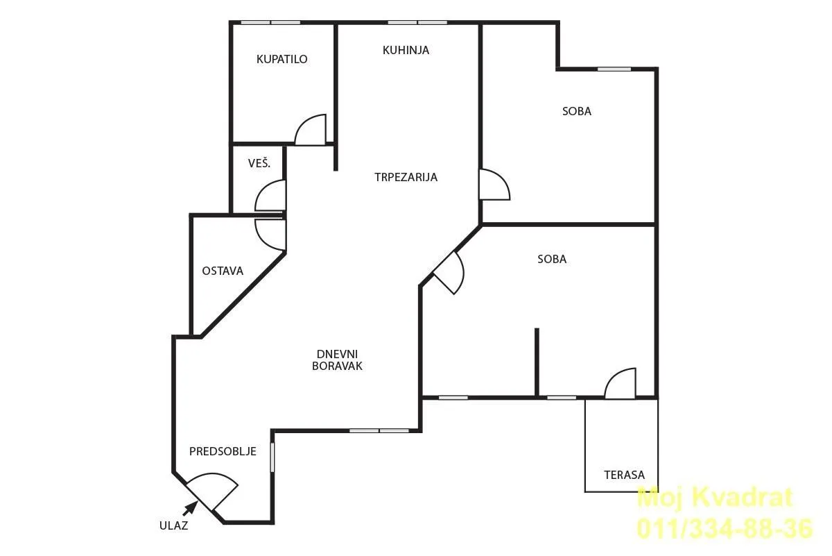 Prodaja, trosoban stan, 78m², Stari Grad, Beograd