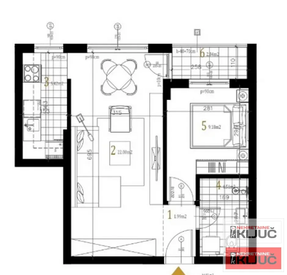 Prodaja, dvosoban stan, 44m², Petrovaradin, Novi Sad
