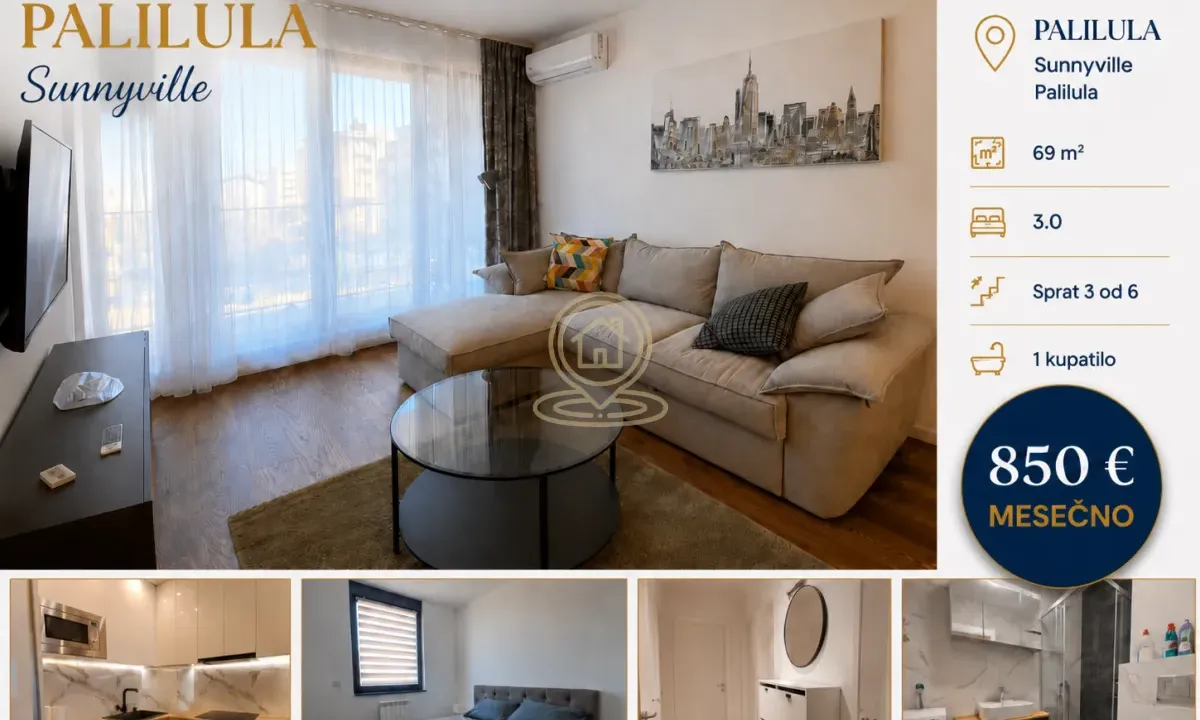 Izdavanje, trosoban stan, 69m², Višnjička Banja, Palilula Sve Podlokacije
