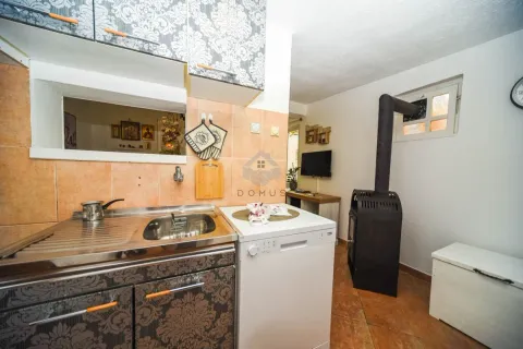 Small kitchen with a sink, dishwasher, and wood-burning stove. - image 5