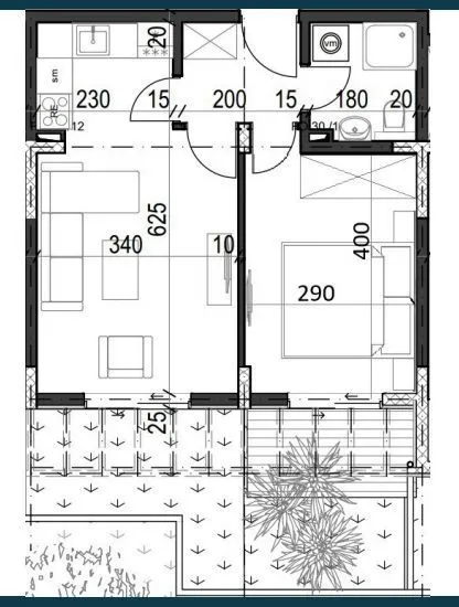 Sale, one bedroom apartment, 38m², Radanovići, Kotor