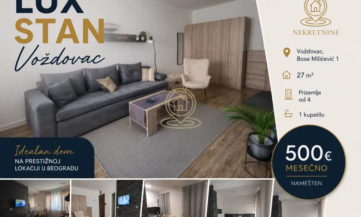 Rent, two bedroom apartment, 27m², Voždovac Sve Podlokacije, Beograd