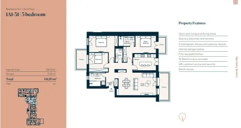 Sale, three bedroom apartment, 141m², Luštica, Tivat - image 8