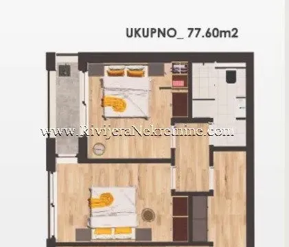 Prodaja, dvosoban stan, 77m², Kava, Tivat - image 6