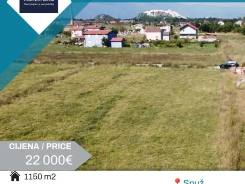 Prodaja,  zemljište, 1150m2, Spuž, Danilovgrad