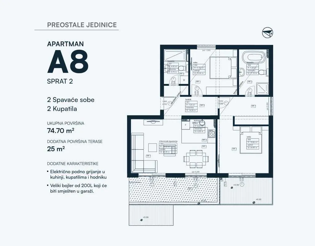 Prodaja, jednosoban stan, 58m², Dobrota, Kotor