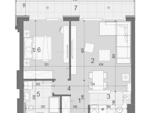 Sale, two bedroom apartment, 59m², Novi Beograd Blok 25, Novi Beograd Sve Podlokacije - image 6