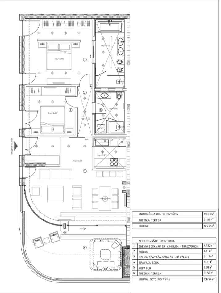 Sale, apartment, 147m², Dukley Gardens, Budva