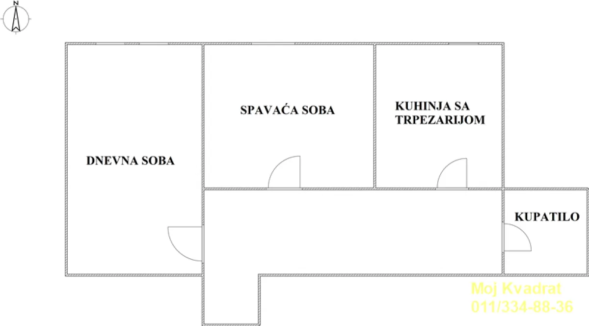 Sale, two bedroom apartment, 39m², Novi Beograd Sve Podlokacije, Beograd