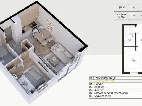 Prodaja, jednosoban stan, 30m², Podkošljun, Budva - image 5