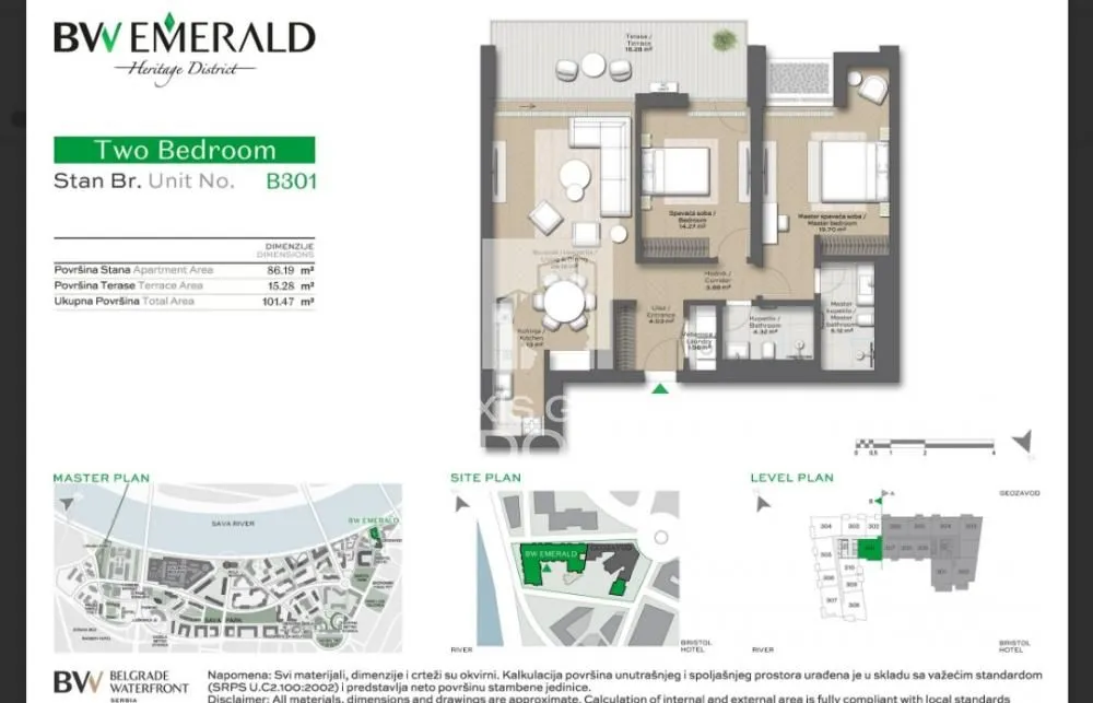 Prodaja, dvosoban stan, 103m², Savski Venac, Beograd