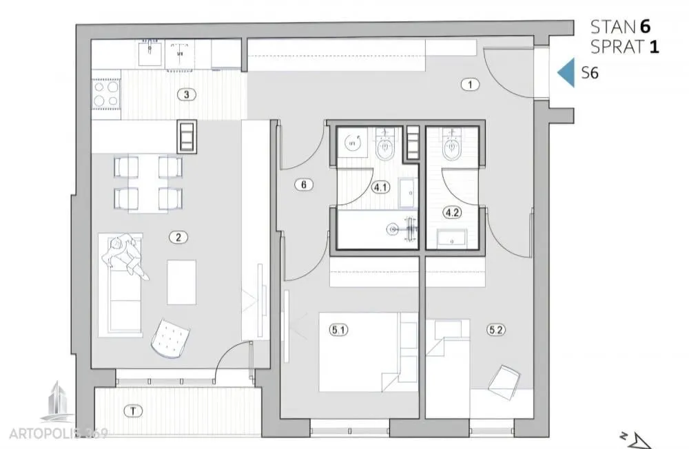 Prodaja, dvosoban stan, 64m², Surčin, Beograd