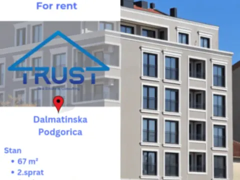 Two Bedroom Apartment for Rent, 67m2, Dalmatinska ulica, Podgorica Two Bedroom Apartment for Rent, 67m2, Dalmatinska ulica, Podgorica