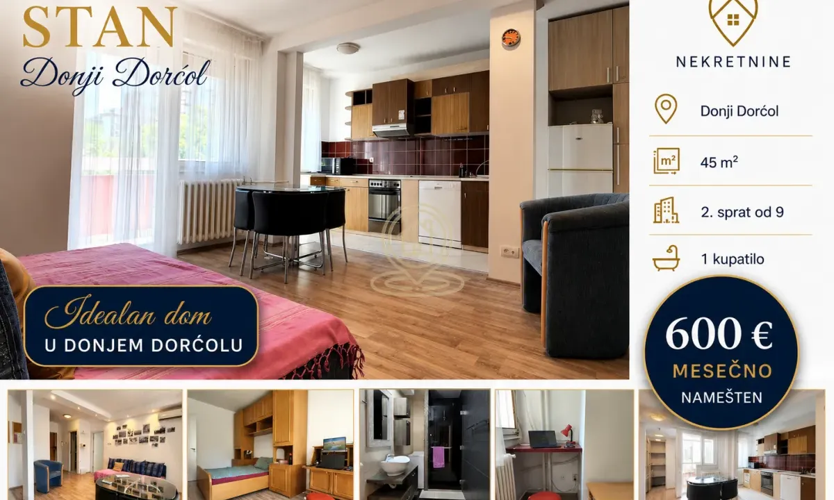 Rent, two bedroom apartment, 45m², Stari Grad, Beograd