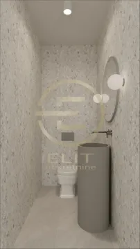 Modernly equipped bathroom with a basin and a toilet. - image 3