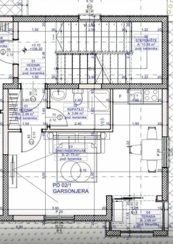 Sale, studio apartment, 31m², Zeleni Pojas, Bar