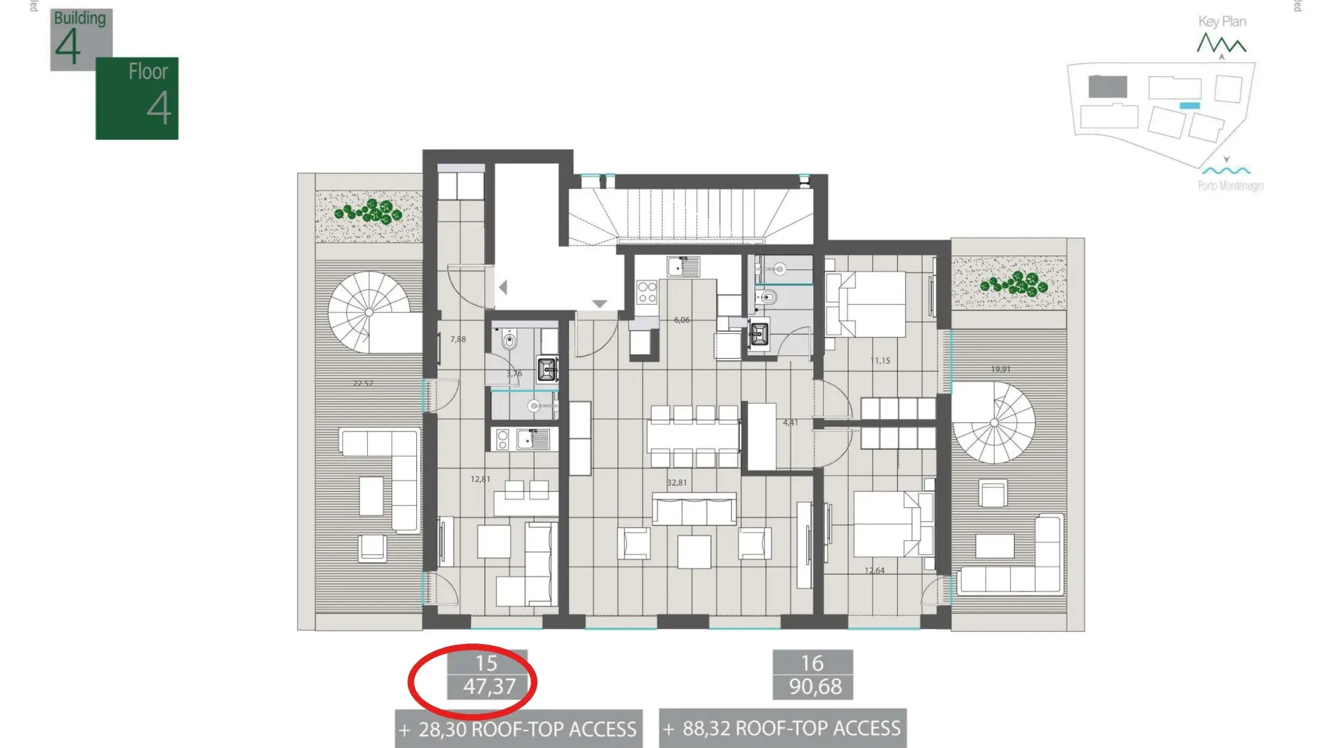 Sale, studio apartment, 47m², Centar, Tivat