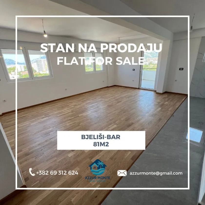 Sale, apartment, 81m², Bjeliši, Bar