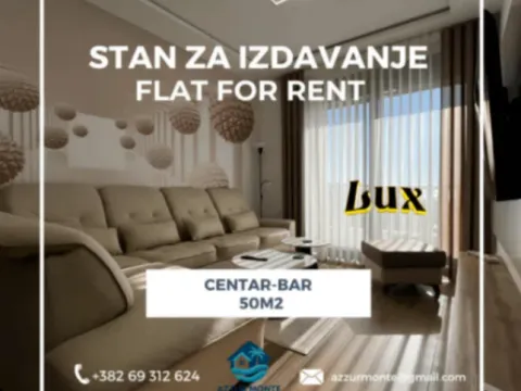 Rent, one bedroom apartment, 50m², Centar, Bar