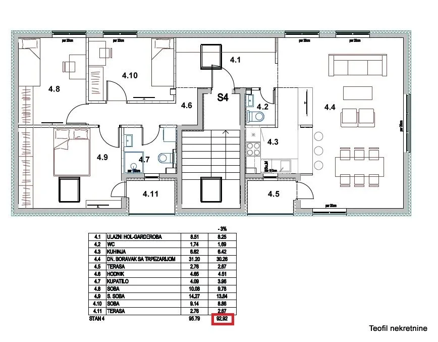Prodaja, trosoban stan, 93m², Palilula, Niš