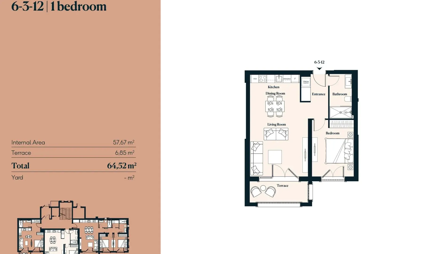 Sale, apartment, 64m², Tivat, Crna Gora