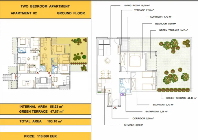 Prodaja, dvosoban stan, 103m², Budva, Crna Gora