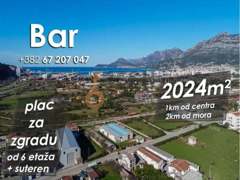 Prodaja, plac, 2024m², Bar, Crna Gora - image 1