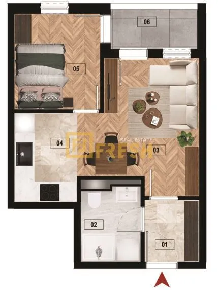 Prodaja, jednosoban stan, 38m², Zabjelo, Podgorica