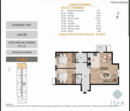 Prodaja, dvosoban stan, 66m², Zabjelo, Podgorica - image 3