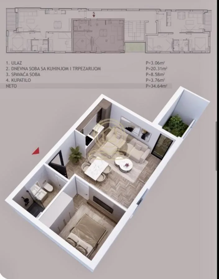 Prodaja, jednosoban stan, 34m², Palilula, Niš