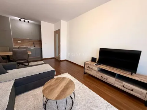 Dnevna soba sa garniturom, televizorom i trpezarijom u pozadini. - image 2