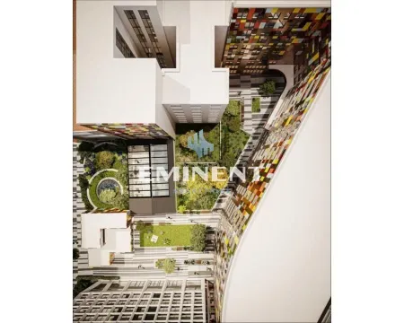 Top-down view of the courtyard and residential building facade. - image 7