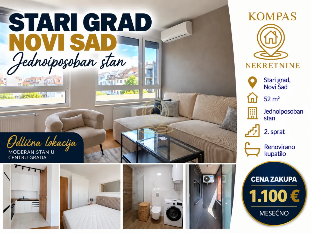 Dnevni boravak sa garniturom i velikim prozorima u stanu.