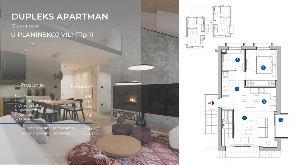 Sale, four bedroom apartment, 73m², Kolašin, Crna Gora