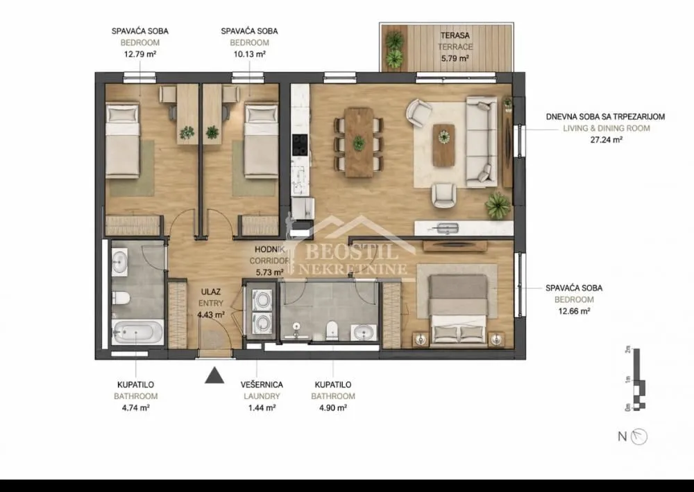 Sale, four bedroom apartment, 92m², Julino Brdo, Beograd