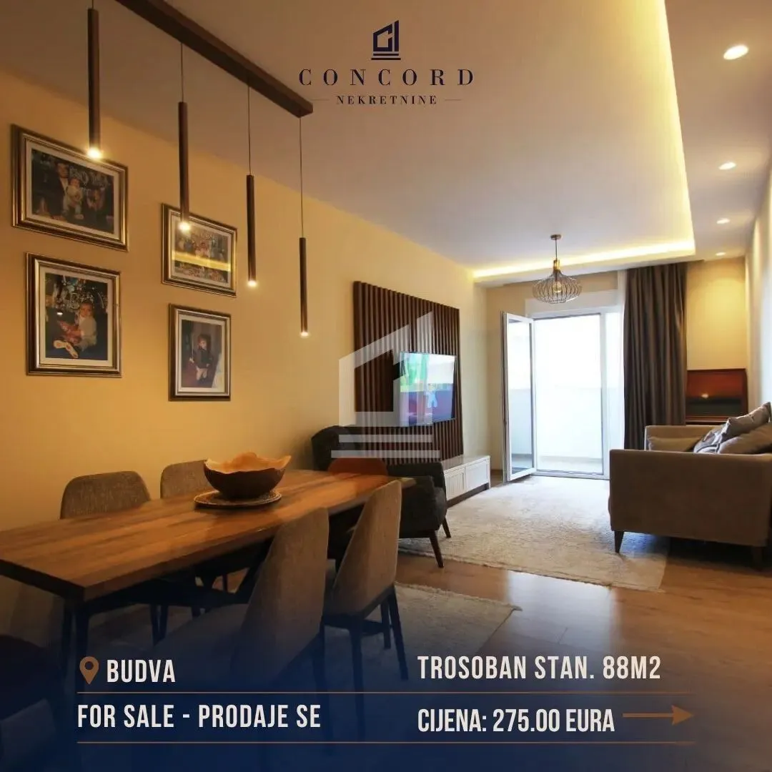 Prodaja, trosoban stan, 88m², Budva, Crna Gora