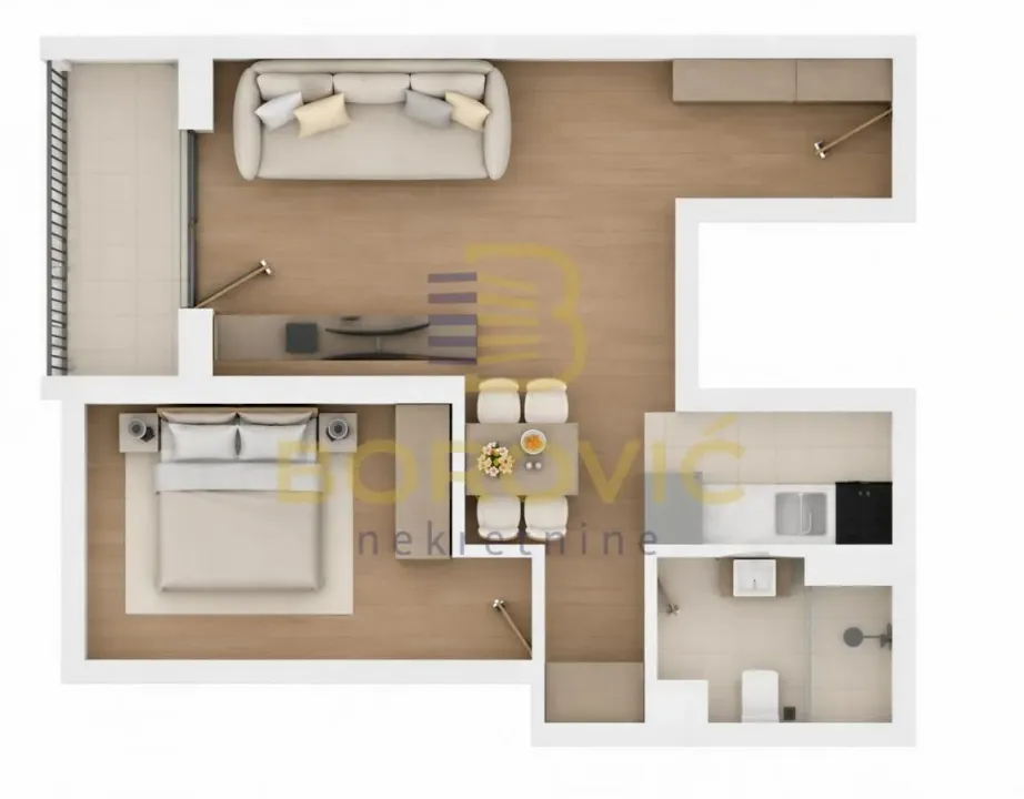Sale, one bedroom apartment, 43m², Karaburma, Palilula Sve Podlokacije
