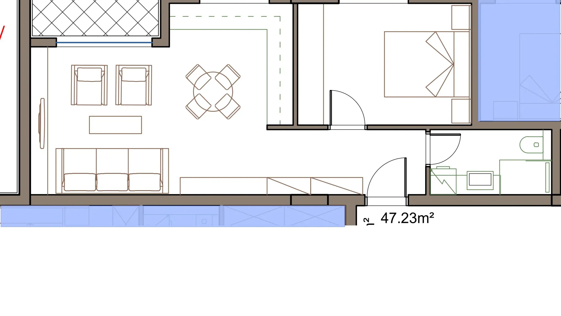 Sale, one bedroom apartment, 47m², Zabjelo, Podgorica