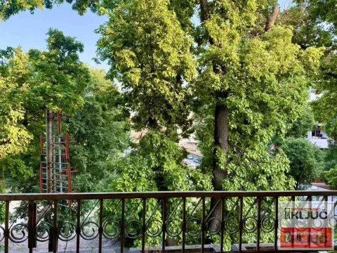 Pogled sa balkona na zelene krošnje drveća i okolinu. - image 12