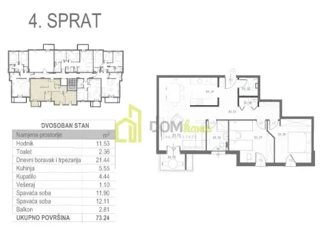 Prodaja, dvosoban stan, 73m², Tološi, Podgorica - image 6