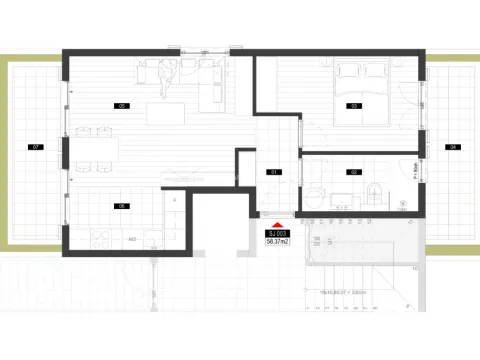 Prodaja, jednosoban stan, 58m², Mrčevac, Tivat - image 6