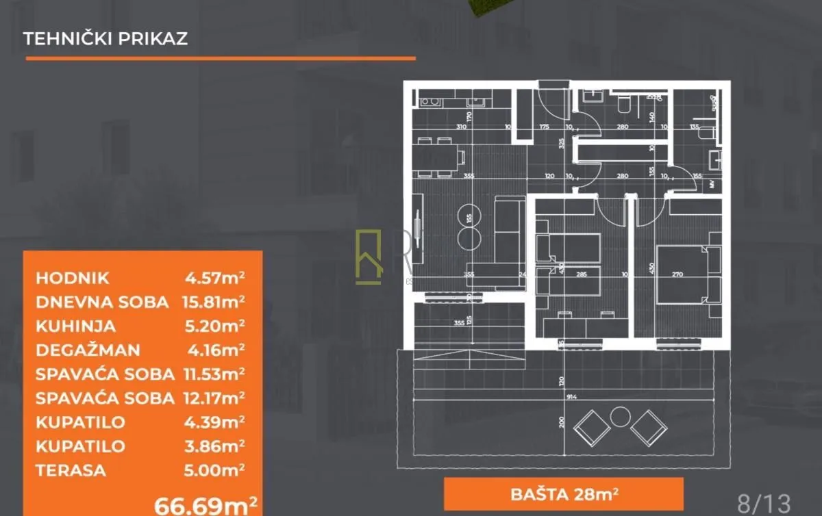 Prodaja, dvosoban stan, 67m², Donja Gorica, Podgorica