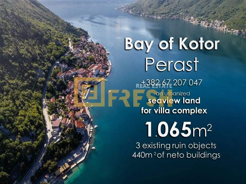 Prodaja, plac, 1065m², Kotor, Crna Gora