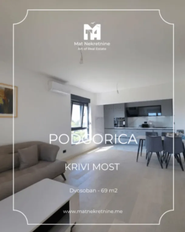 Izdavanje, dvosoban stan, 69m², Krivi Most, Podgorica